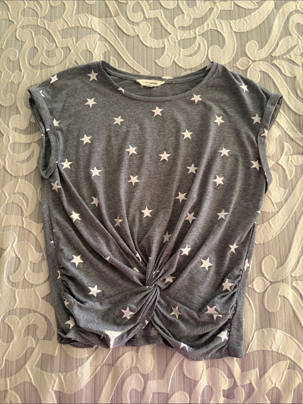 Lucky Brand Star Twist-Front Short Sleeve Tee